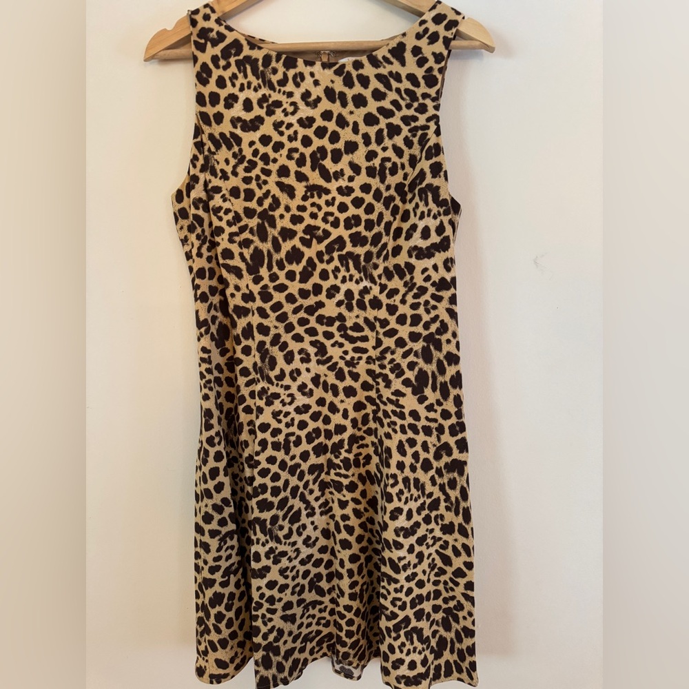 WAYF Leopard Print Sleeveless Dress